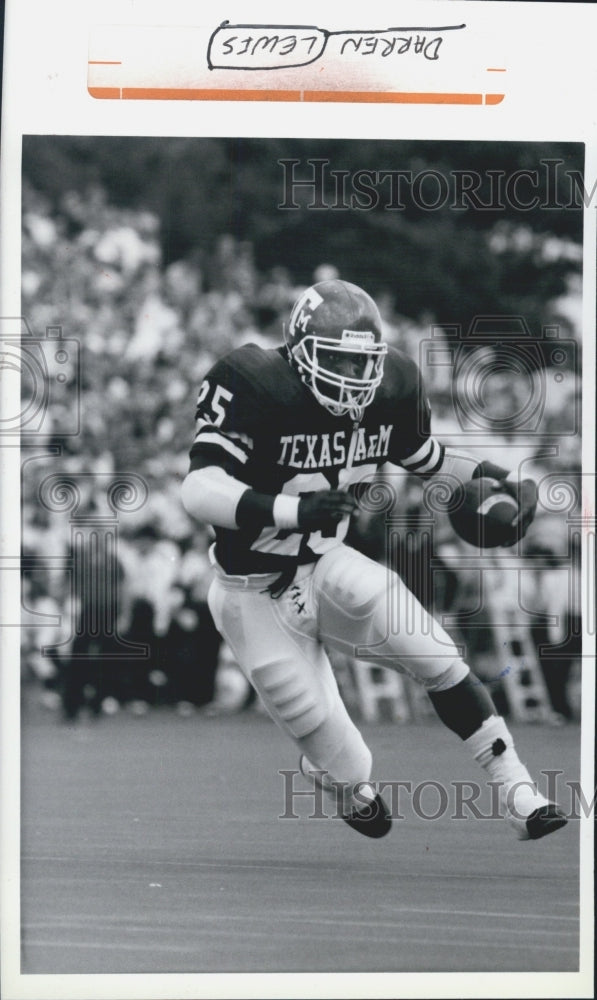 Press Photo Texas A & M Darren Lewis Catches Ball In Mid-Air - Historic Images