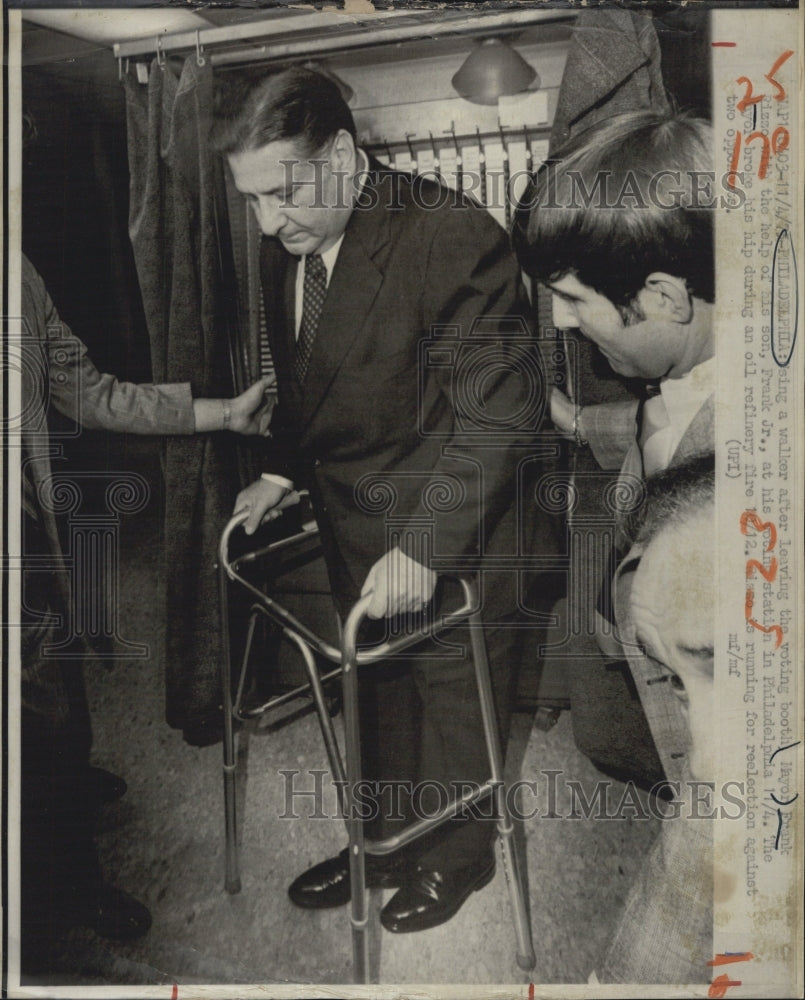 1975 Press Photo Mayor Frank Rizzo Philadelphia Injured in Fall - RSG57461 - Historic Images