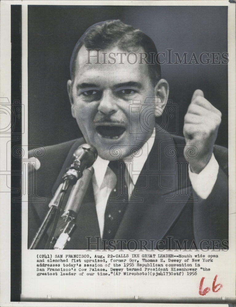 1956 Press Photo New York Governor Thomas E. Dewey At Republican Convention - Historic Images