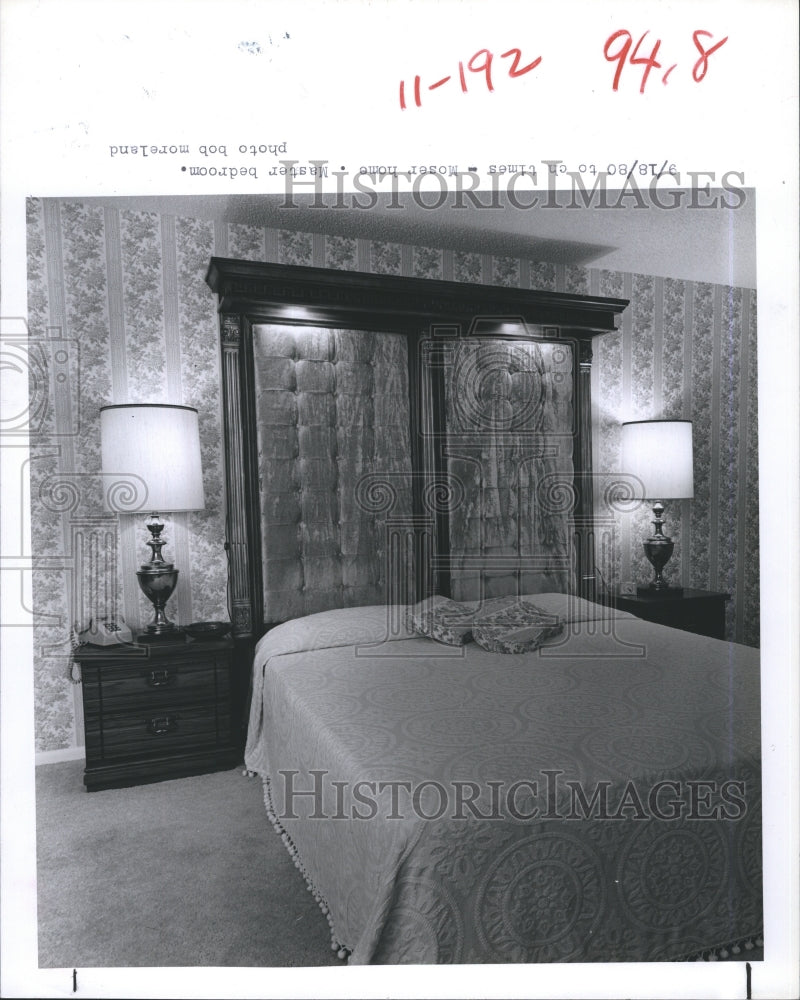 1980 Press Photo Second Floor Master Bedroom at Homosassa Springs - Historic Images