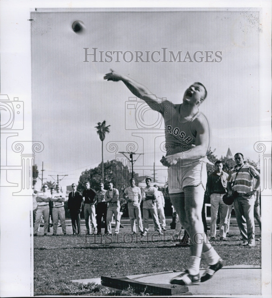 1959 Press Photo Perry O'Brien shotput player in Univ.of Southern California. - Historic Images