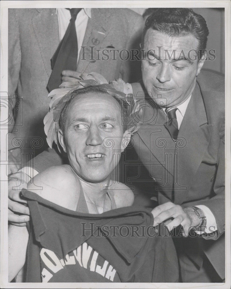 1958 Press Photo Franjo Mihalie Wins Marathon - Historic Images