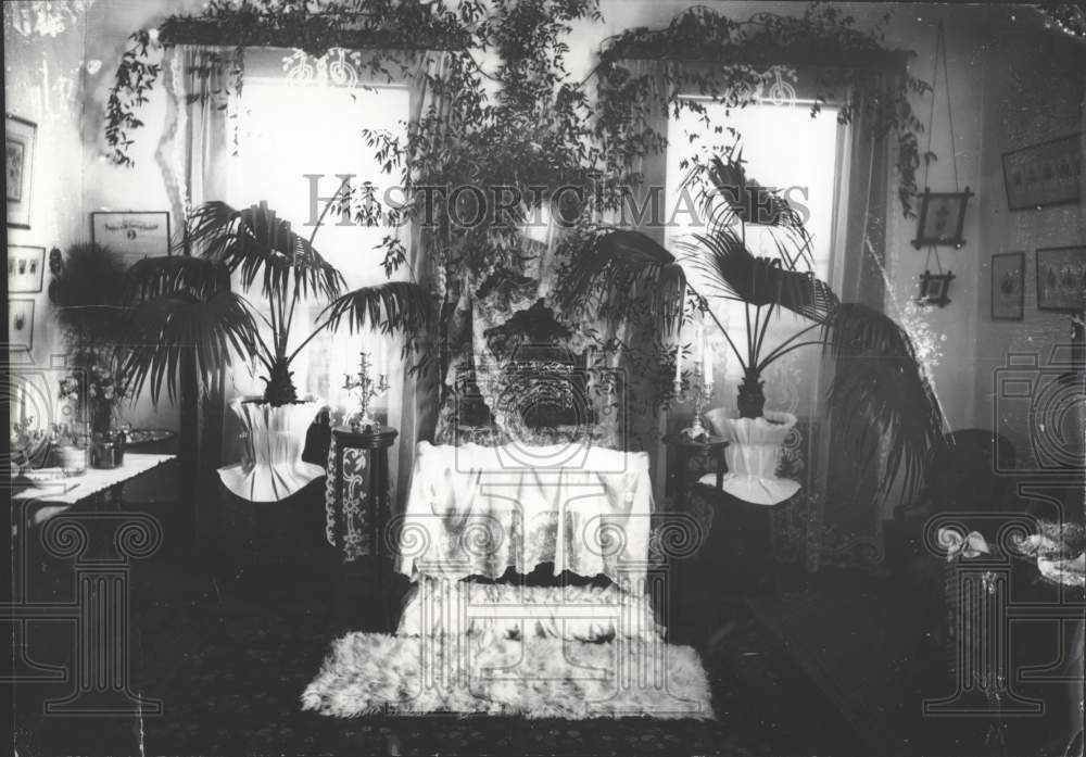1906 Press Photo Coston-Kelly Wedding Decorations, Mobile, Alabama - Historic Images