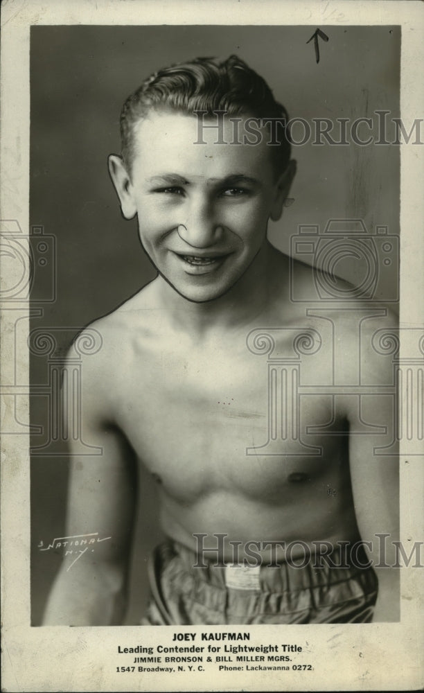 1928 Press Photo Joey Kaufman, Leading Contender for Lightweight Title- Historic Images
