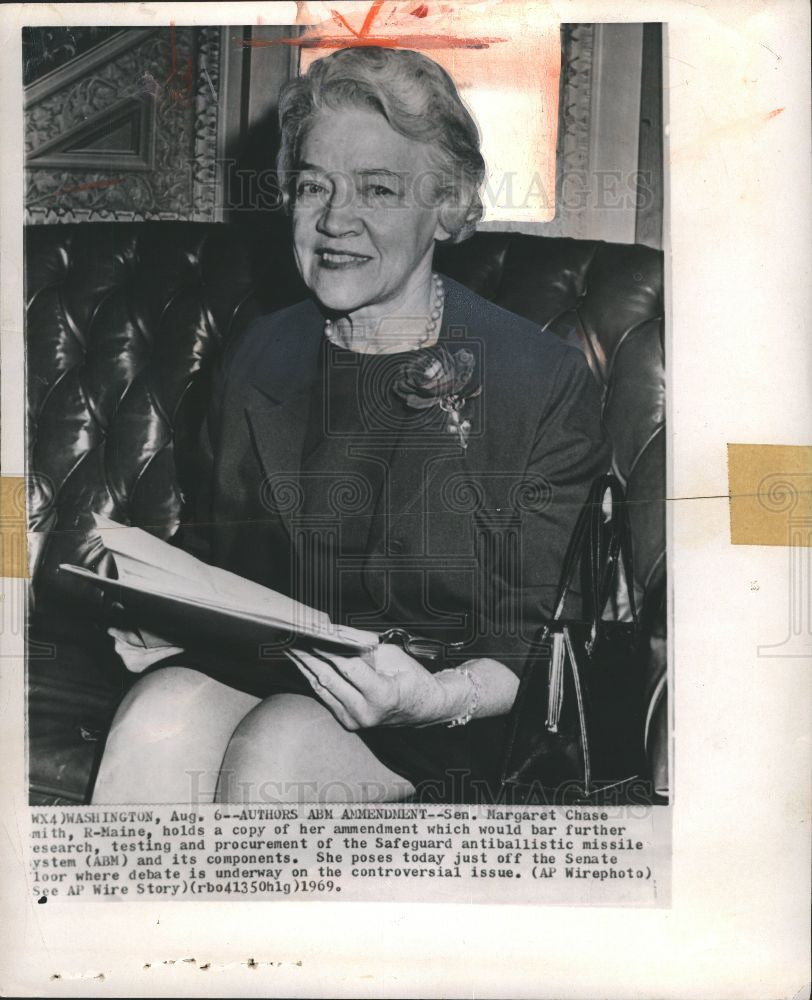 1969 Press Photo Margaret Chase Smith, senator - Historic Images