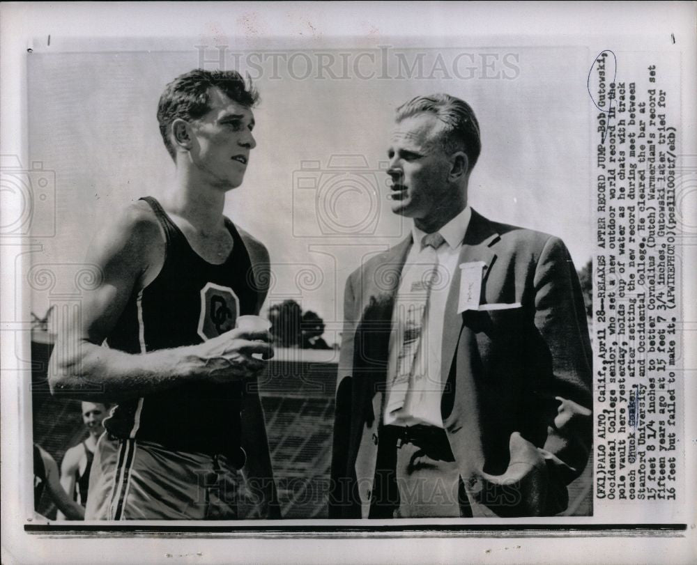 1957 Press Photo Bob Gutowski   athlete - Historic Images