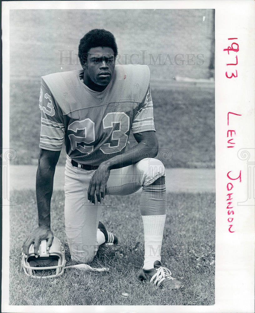 1973 Press Photo Detroit Lions Levi Johnson Football - Historic Images