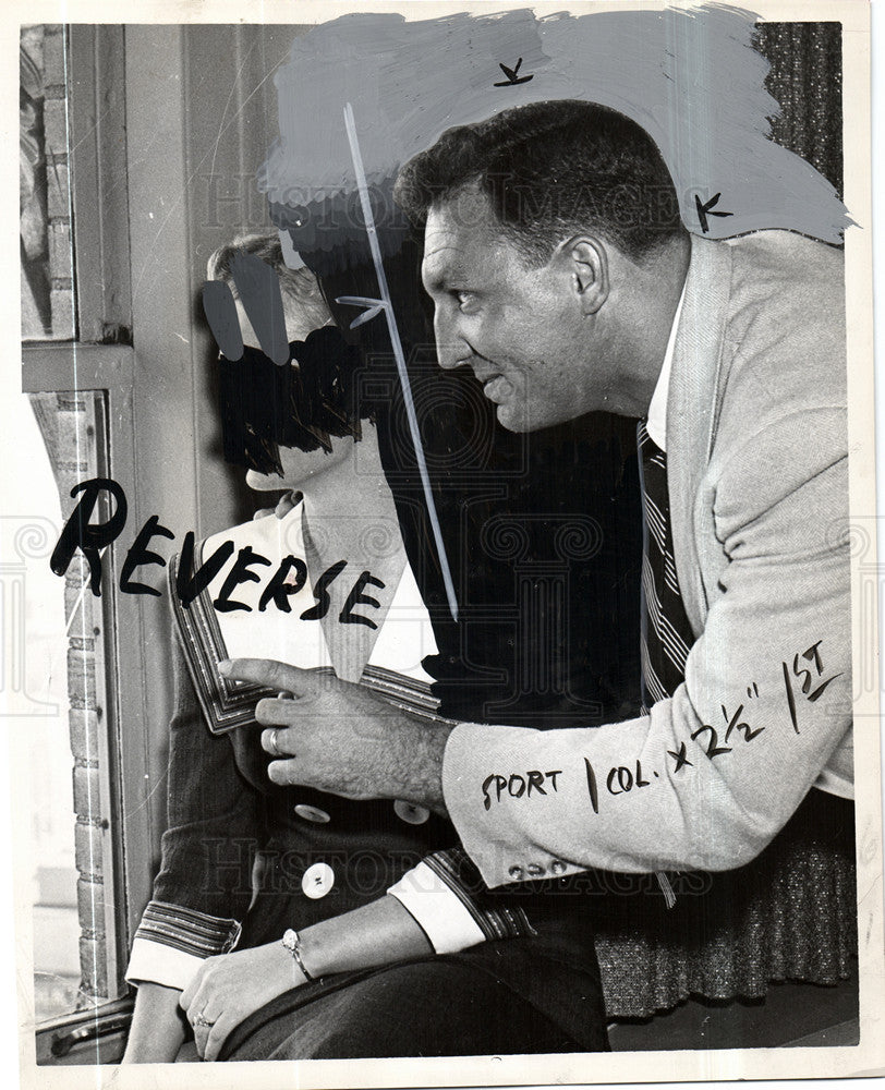 1955 Press Photo Detroit Lions Football Gordon Malloy - Historic Images