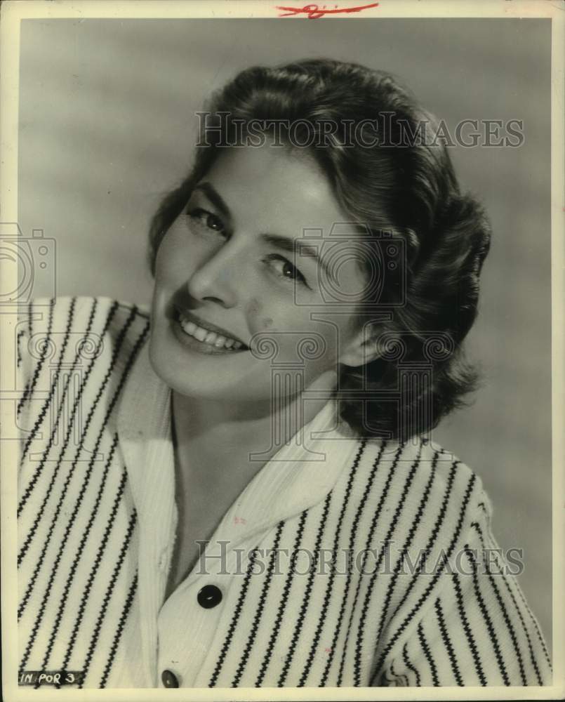 1957 Press Photo Ingrid Bergman, actress - Historic Images