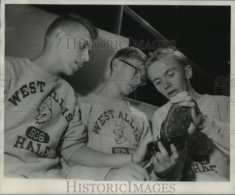 1957 West Allis Nathan Hale high runners, The Journal meet at Arena - Historic Images