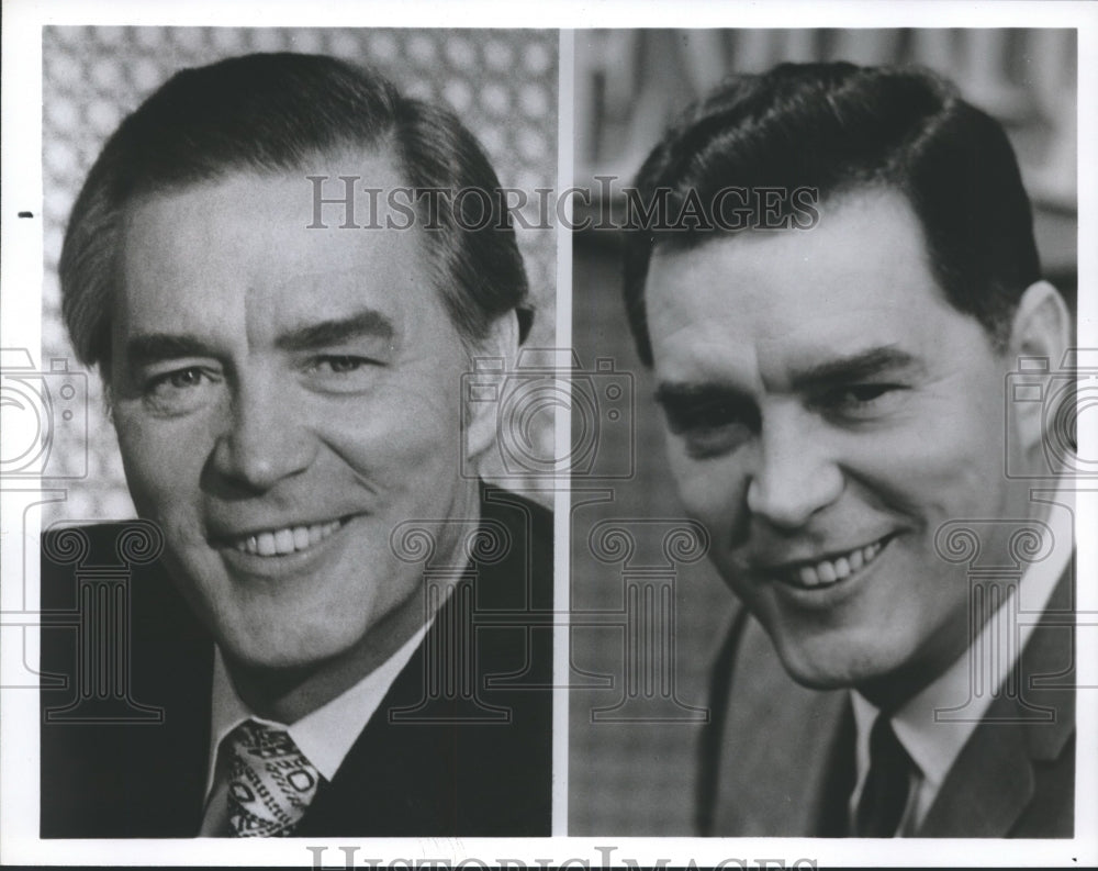 1975, Art Fleming, host of "Jeopardy", 10 years ago and now - Historic Images