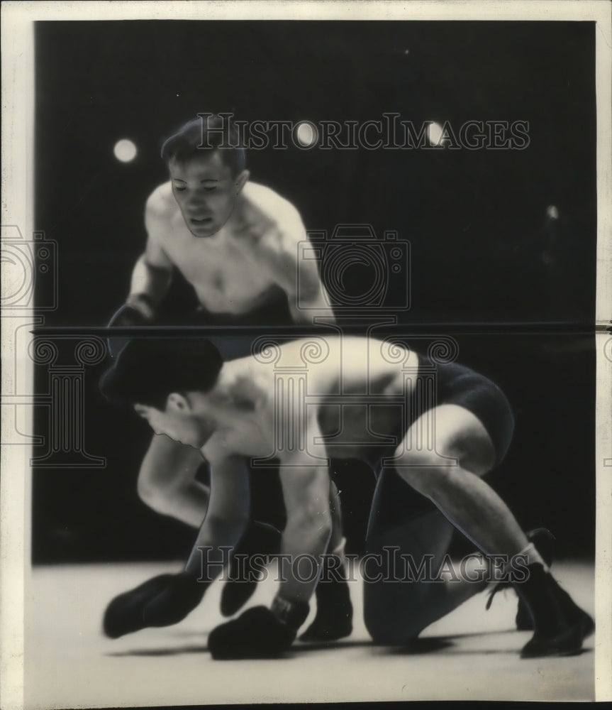 1937 Press Photo Lou Ambersm lightweight champion of the world dropped his man. - Historic Images