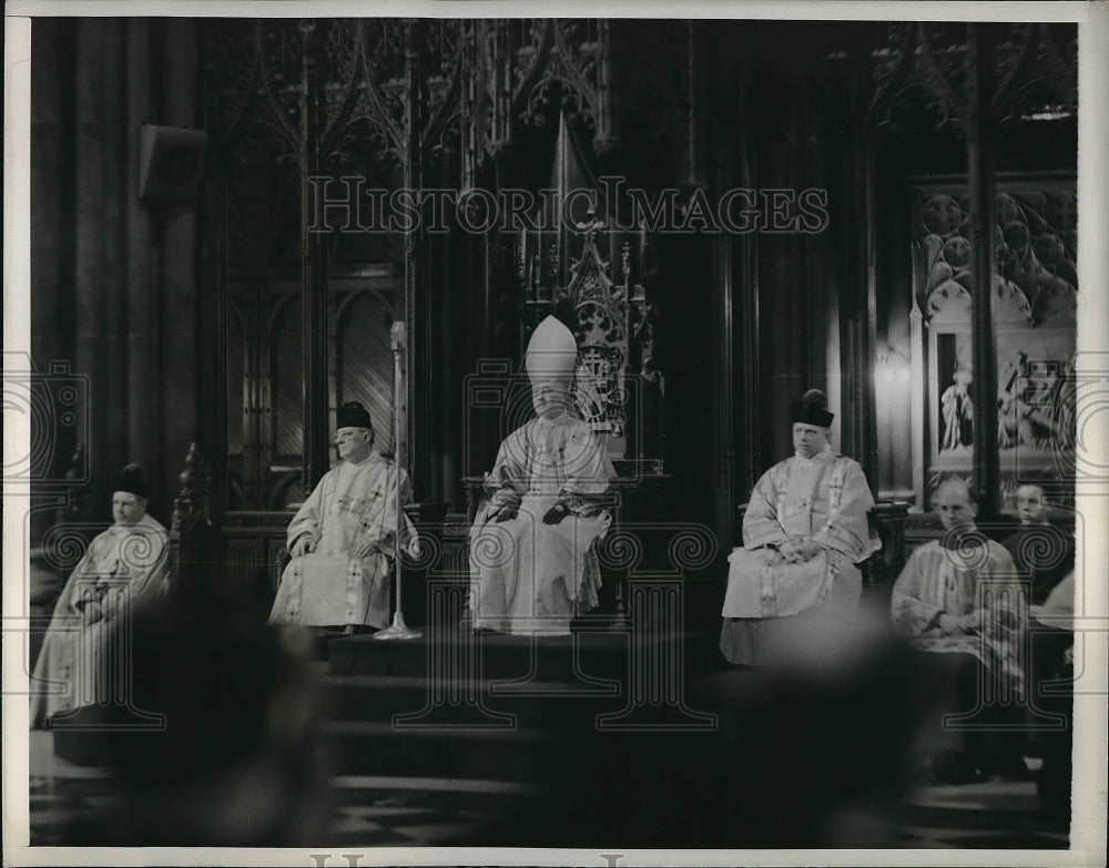 1940 Press Photo Archbishop Francis J. Spellman &amp; MSGR. Stephen Krasula - Historic Images