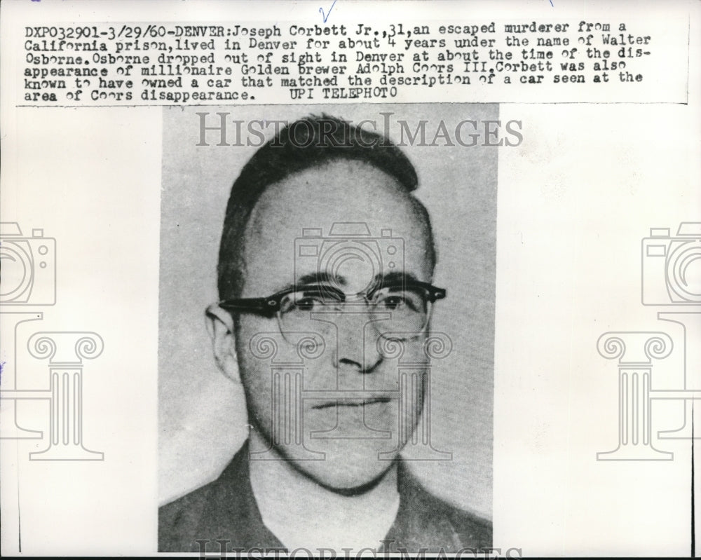 1950 Press Photo Joseph Corbett Jr Escaped Murderer from California Prison-Historic Images
