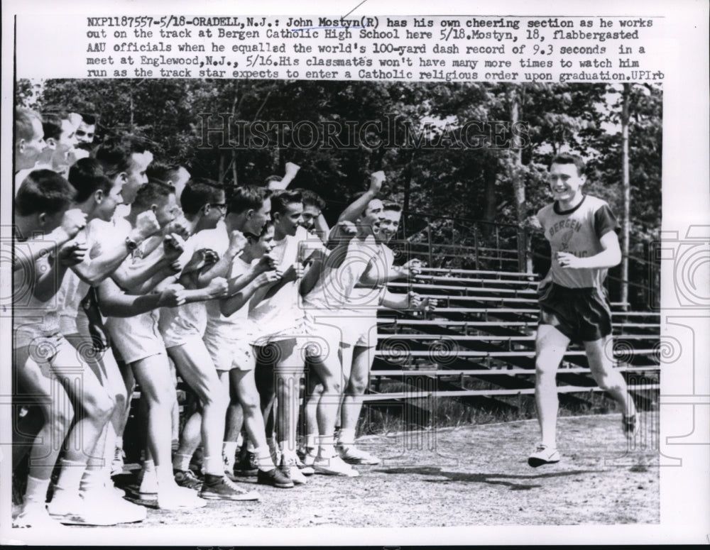 1959 JOhn Mostyn on track at Bergen Catholic HIgh School - Historic Images