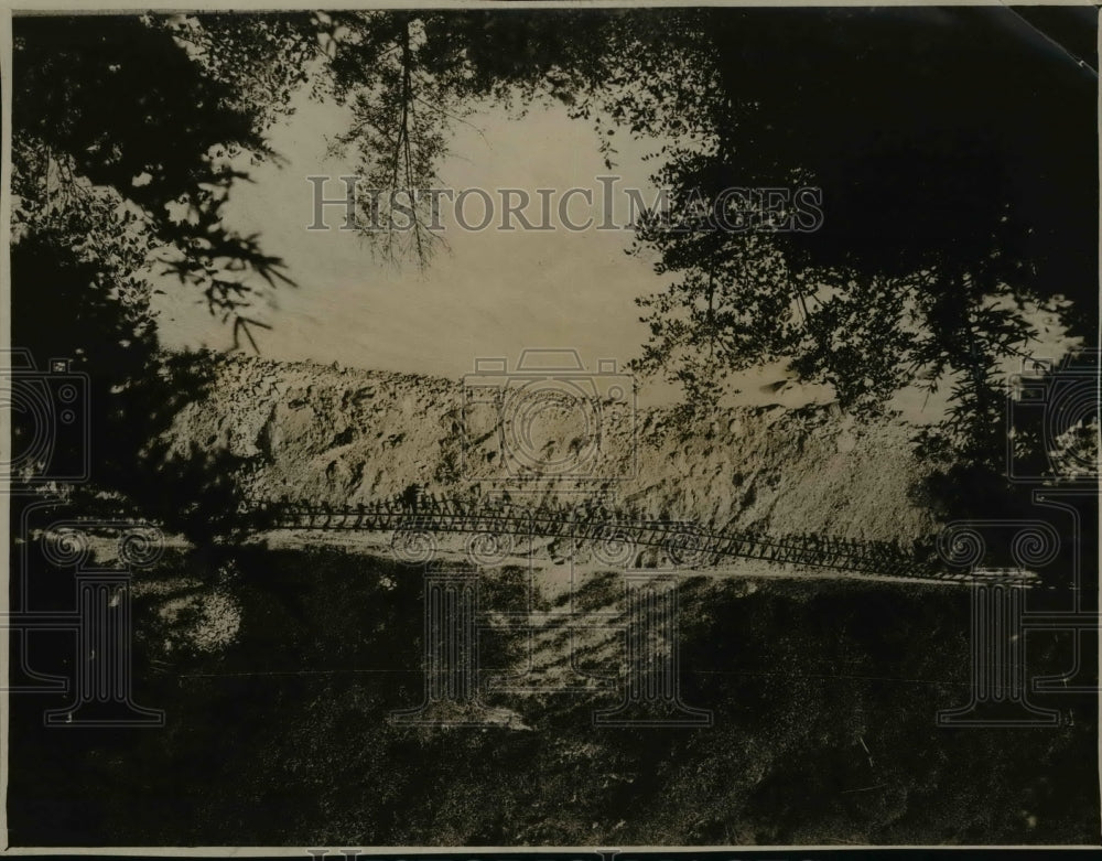 1927 Press Photo Part of Railway Between Tavanas & Trune at Grison Heavy Floods - Historic Images
