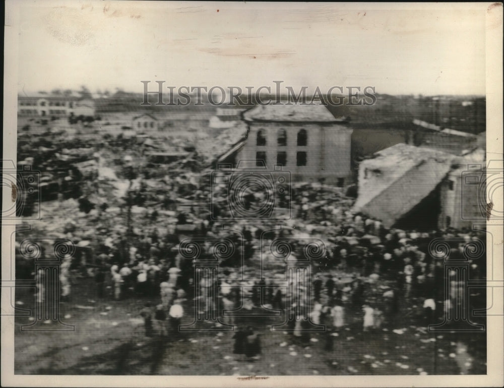 1927 Press Photo A school building destroyed by a tornado - Historic Images