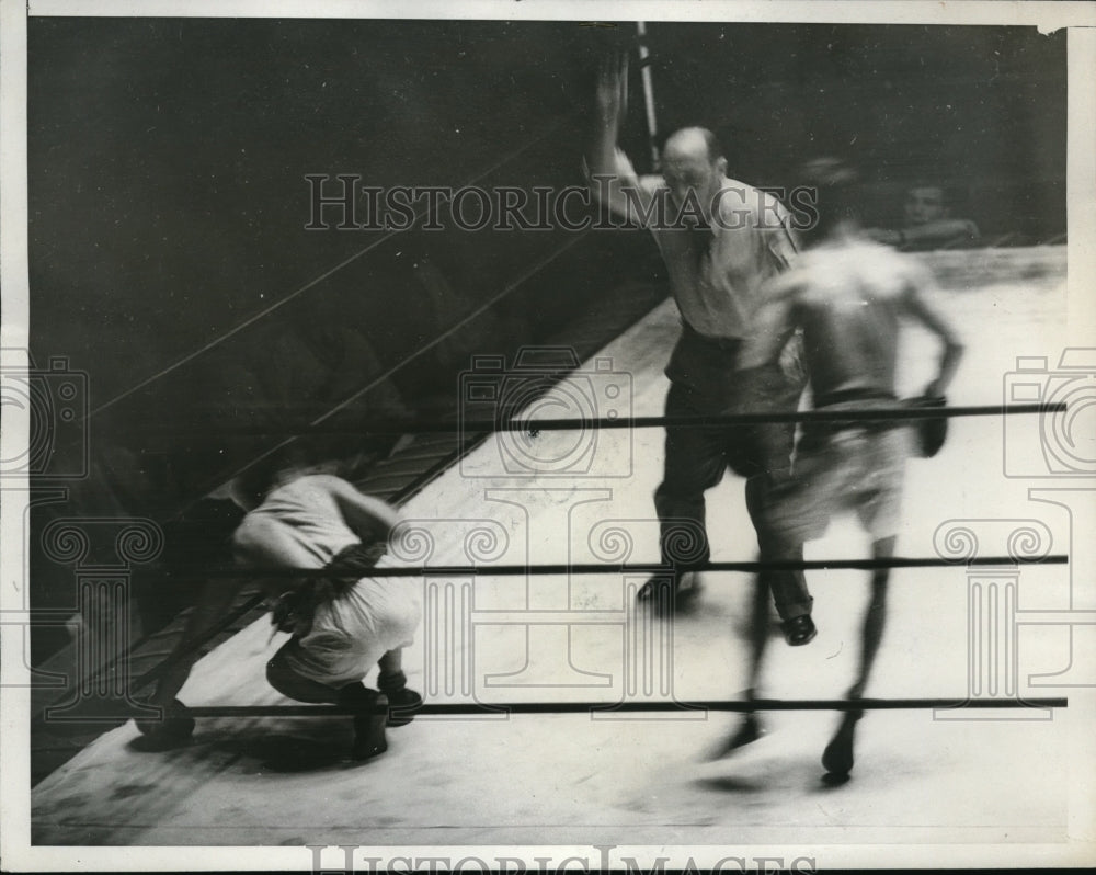 1932 Press Photo H.Gwyne of Canada and H. Ziglarsk in Olmpic bantamweight - Historic Images