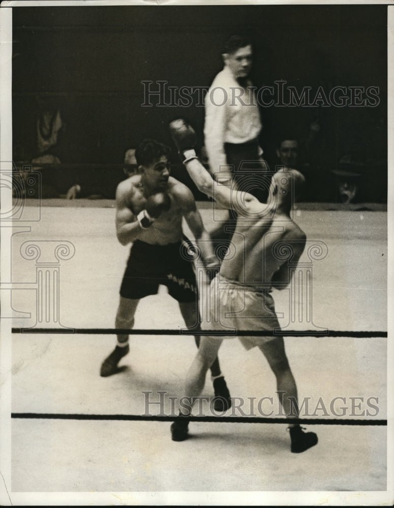 1931 Press Photo Ben Ahakuela won over Irving Johnson at the National Boxing - Historic Images