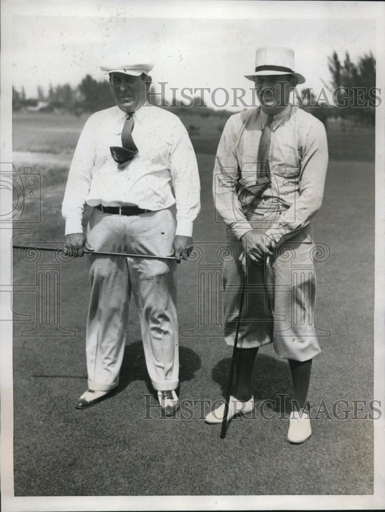 1935 Press Photo Johnny Golden, Bill Mehlhorn at Four ball golf toury Miami Fla- Historic Images