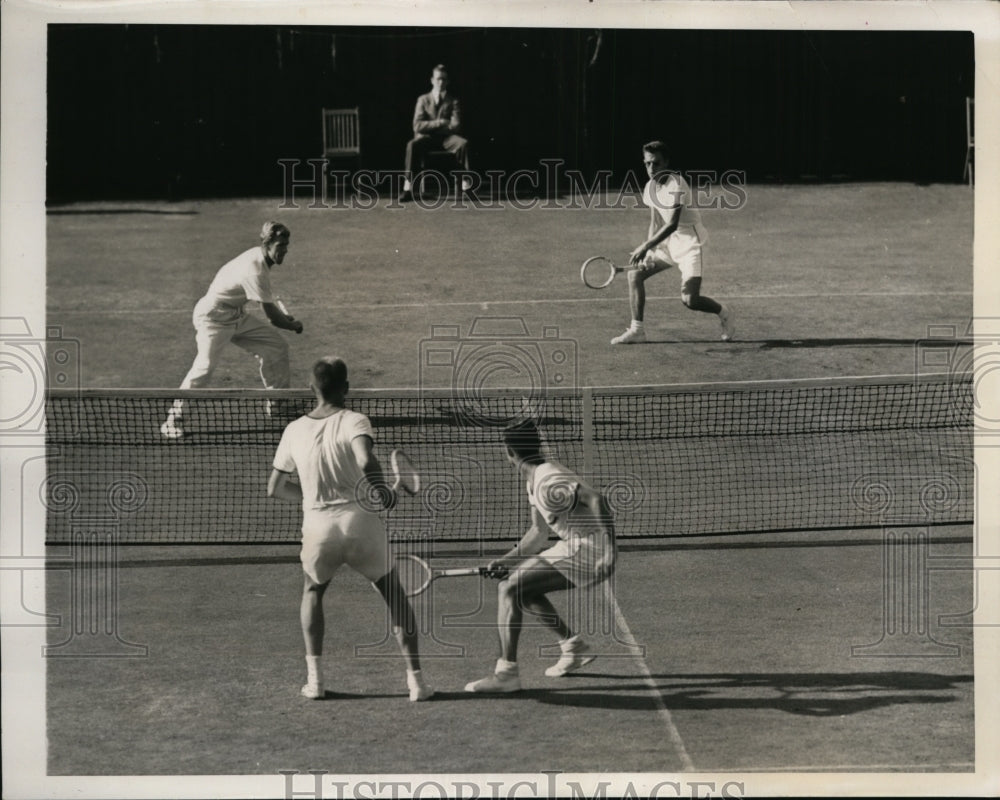 1940 Press Photo National Doubles tennis, Jack Kramer, Ted Schroeder - nes32481 - Historic Images