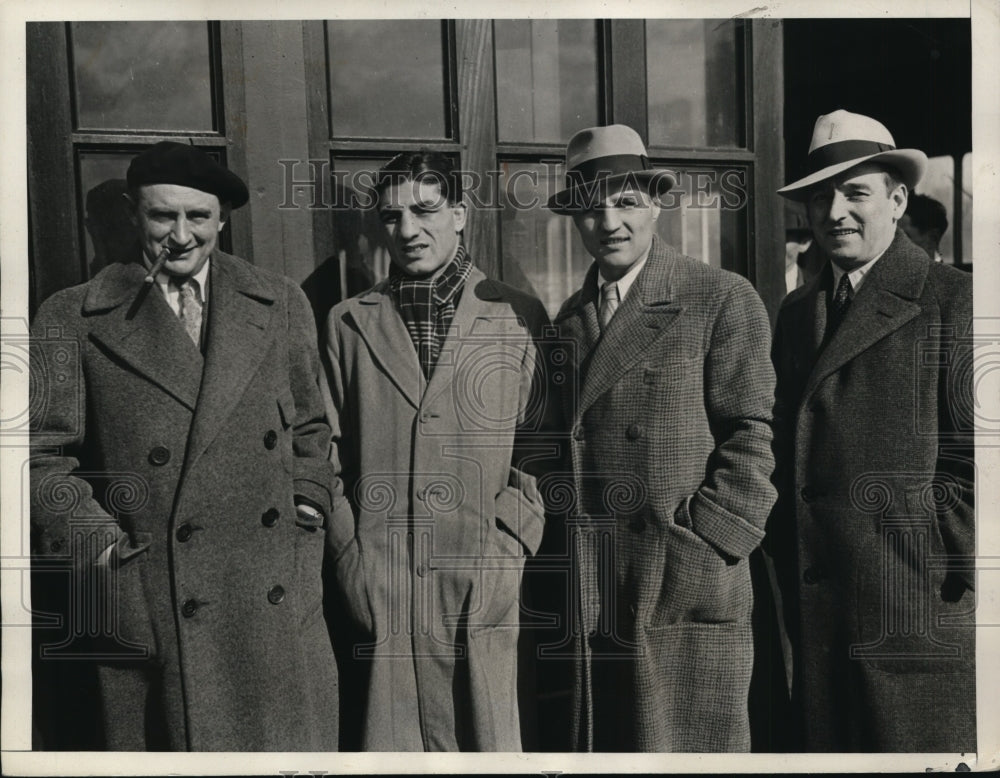 1933 Press Photo Boxing notables Joe Jacobs, Leto Logatellii, Art Francis in NY- Historic Images