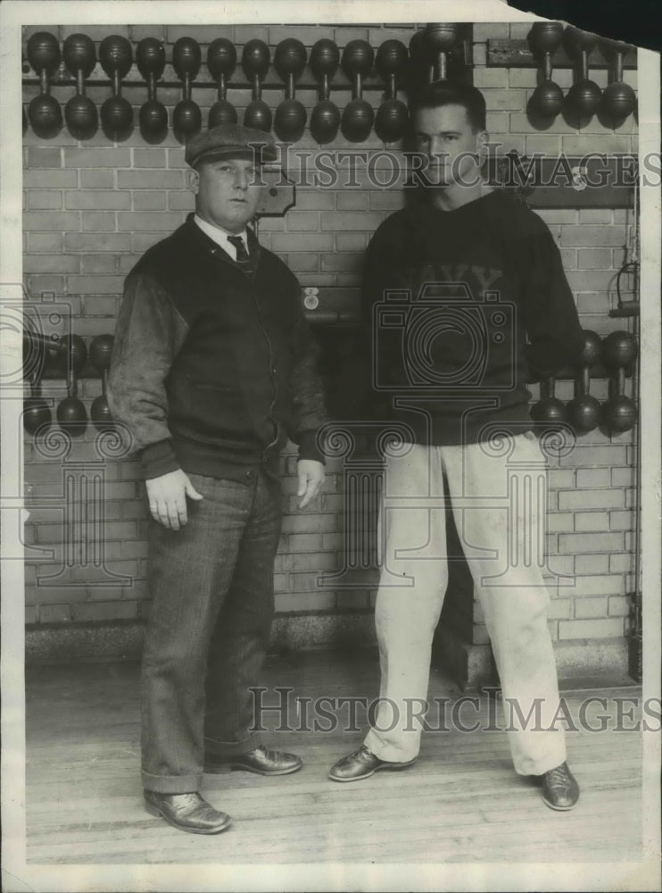 1930 Press Photo Navy Academy boxing coaches Spike Webb, George Moffett- Historic Images