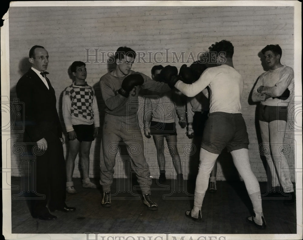 1931 Press Photo Jim Tanguay, John Kohler &amp; boxing trainer Fred John - net08982 - Historic Images