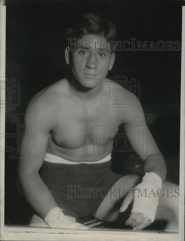 1934 Press Photo Boxer Frankie Sagilio contender for bout vs Barney Ross - Historic Images