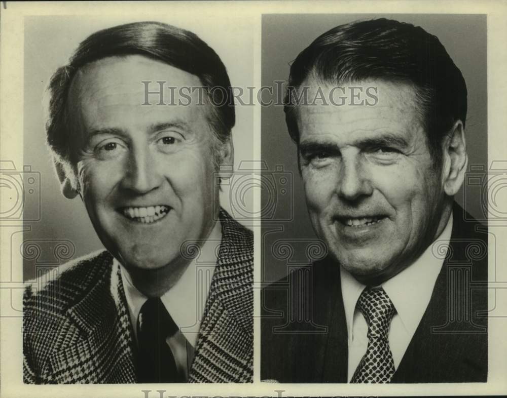 Press Photo Two actors or entertainers in head shots. - Historic Images