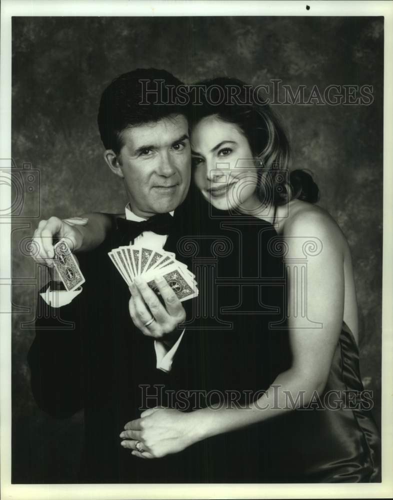 1995 Press Photo NBC TV Magic Show Special Hosts Alan Thicke &amp; Gina Tolleson - Historic Images