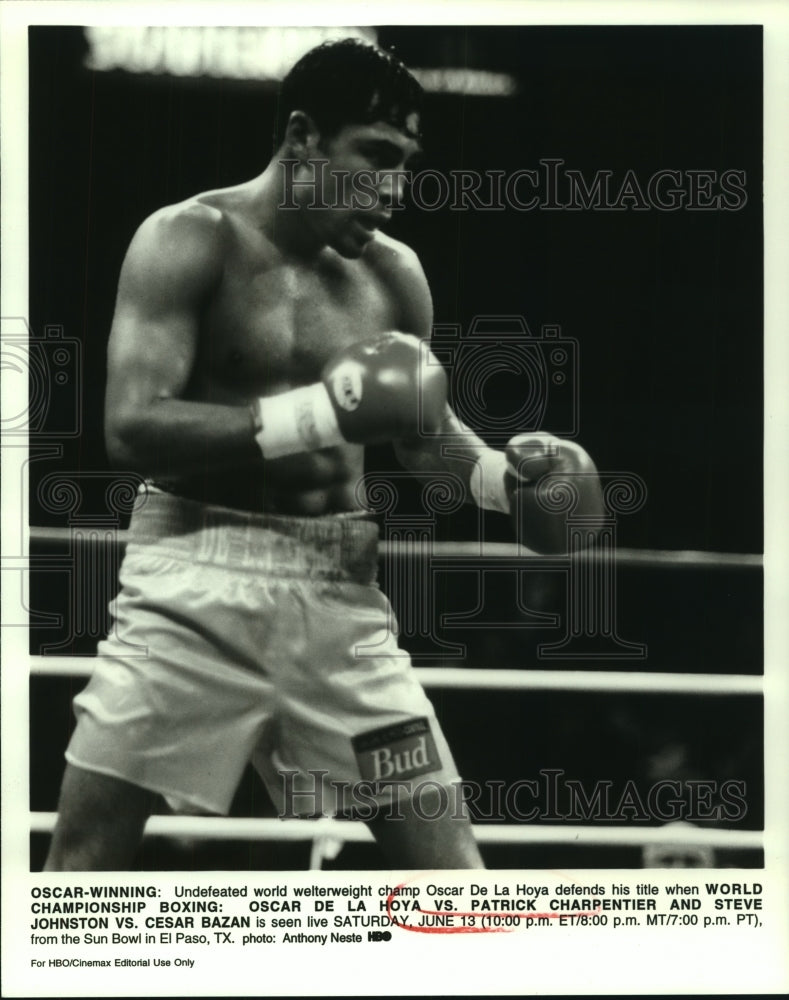 Welterweight boxing champion Oscar De La Hoya-Historic Images