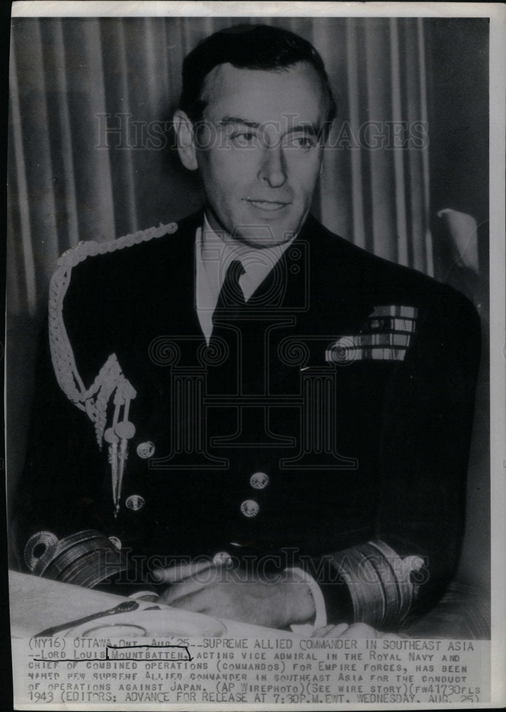 1943 Press Photo Lord Louis Mountbatten - DFPD05375- Historic Images