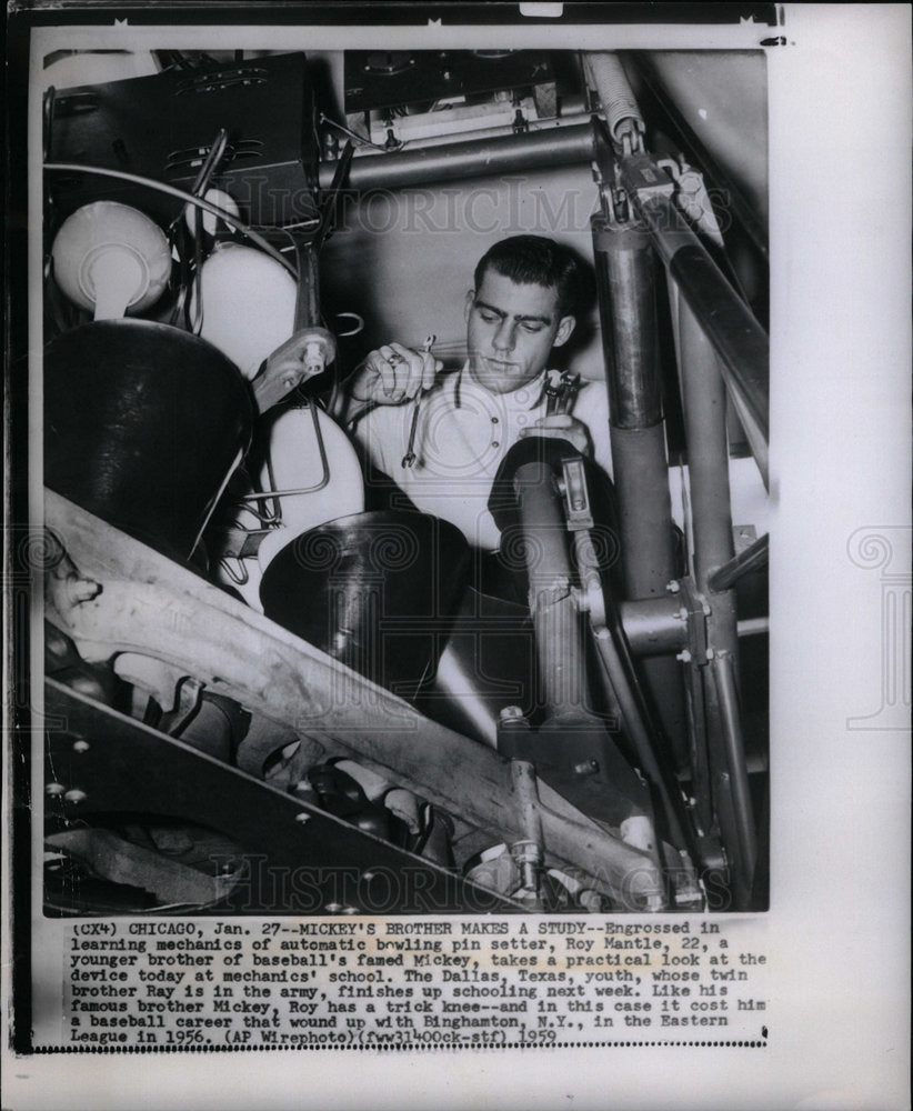 1959 Press Photo Roy Mantle, younger bro of Mickey - DFPD15377- Historic Images