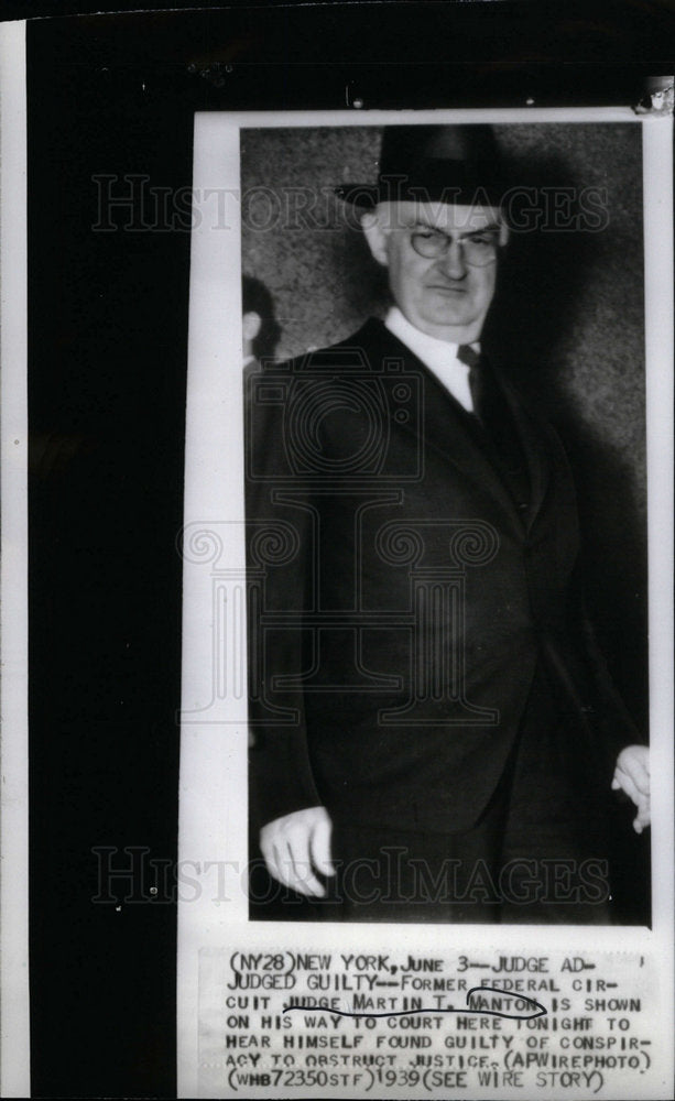 1939 Press Photo Martin T. Manton Former Circuit Judge - DFPD15389- Historic Images