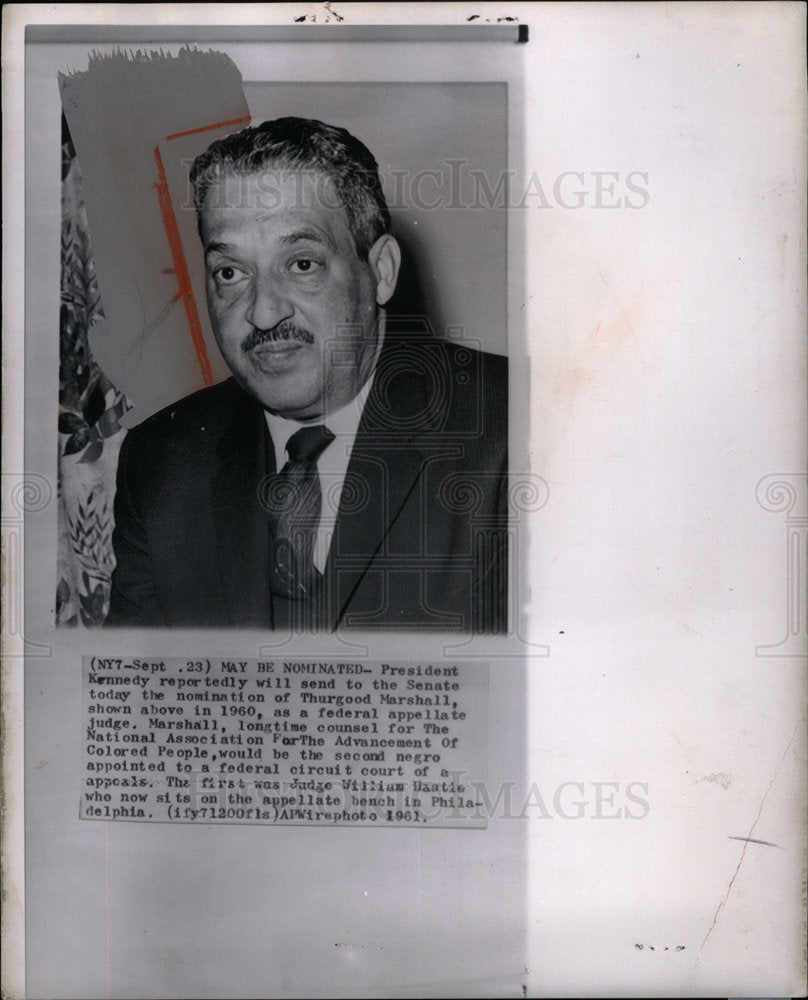 1961 Press Photo Thurgood Marshall NAACP judge nominate - DFPD16183- Historic Images