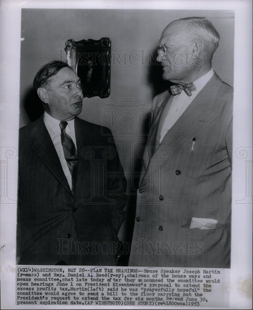 1953 Press Photo Joseph Martin Daniel Reed Committee - DFPD19581- Historic Images