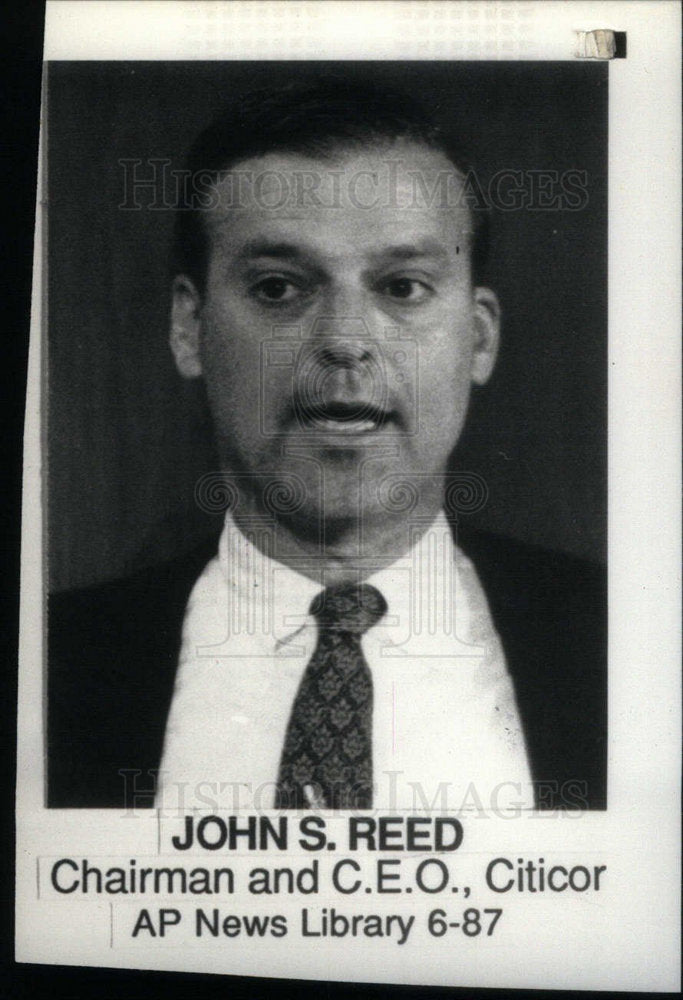 1987 Press Photo John S Reed CEO Citicorp Citibank - DFPD19951- Historic Images