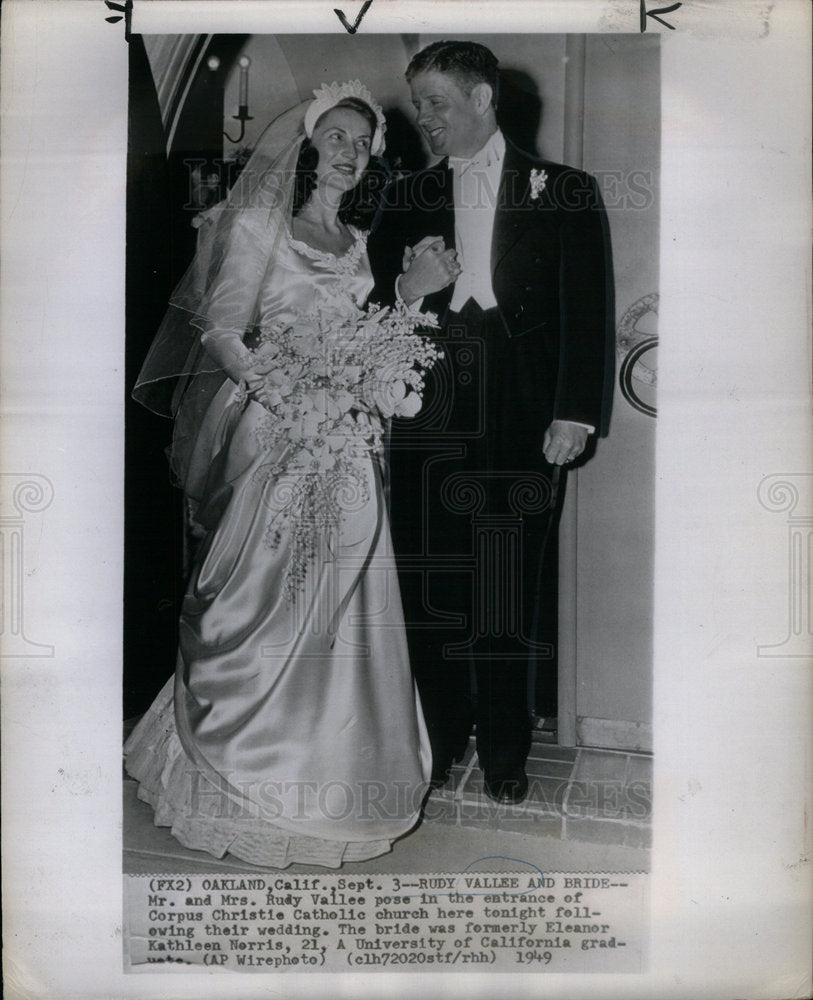 1949 Press Photo Rudy Valee Eleanor Kathleen Norris CA - DFPD20957- Historic Images