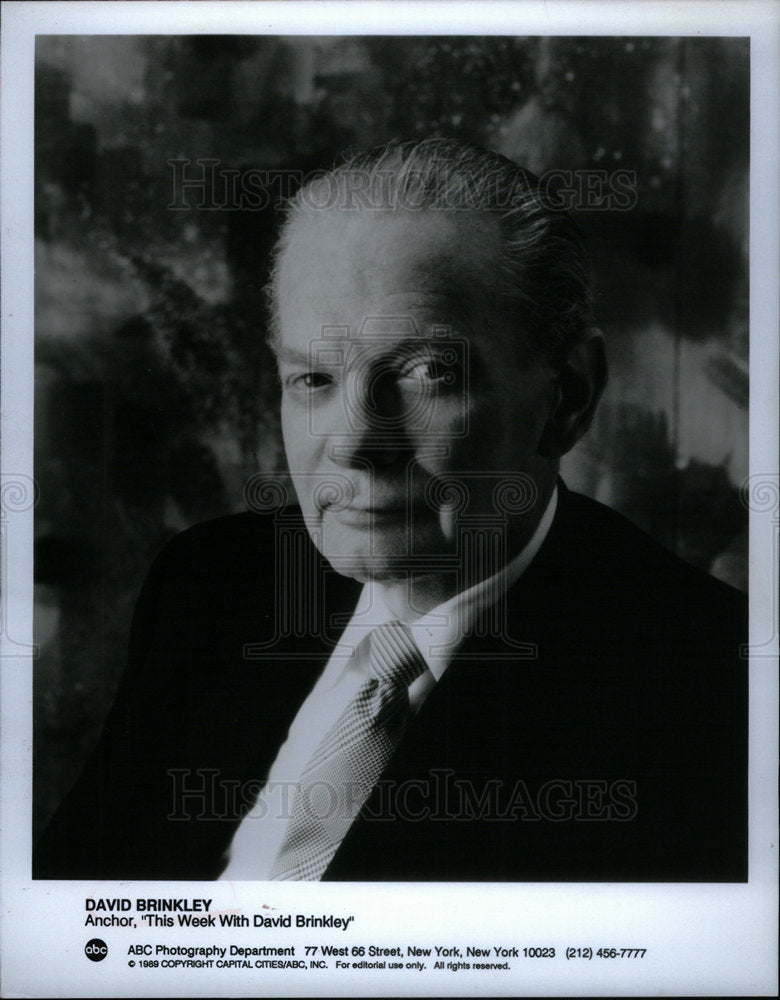 1989 Press Photo David Brinkley American newscaster NBC - DFPD21657- Historic Images