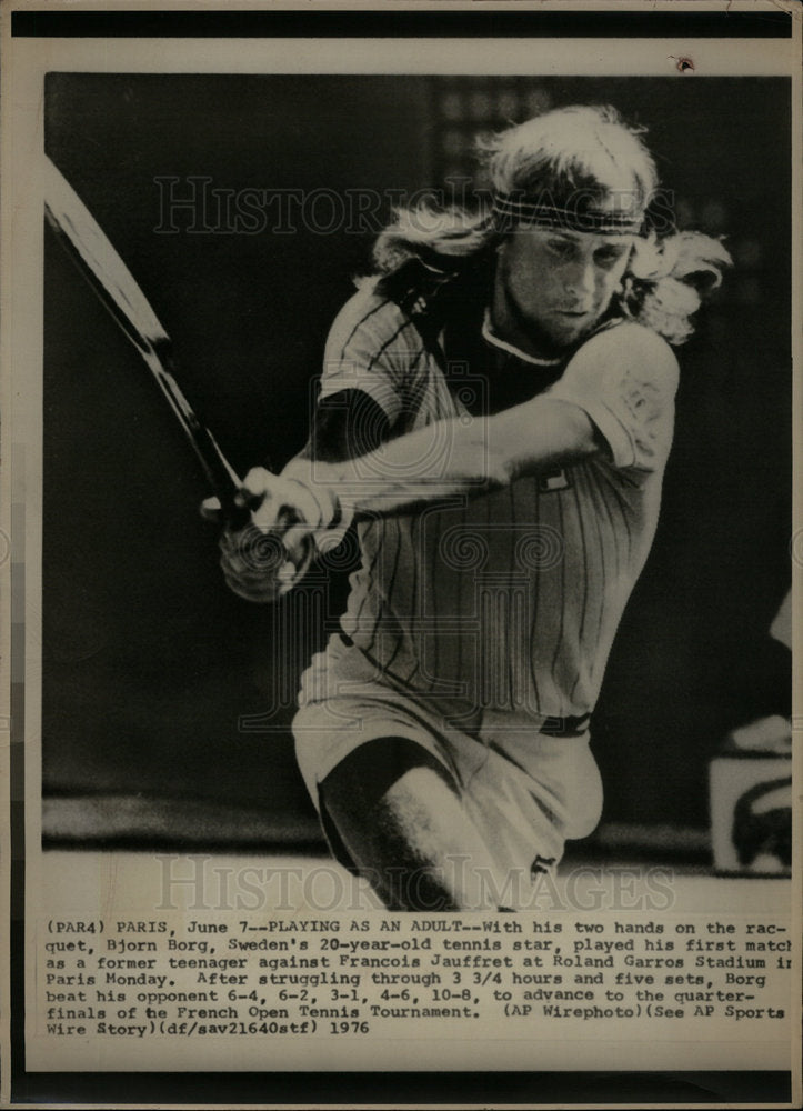 Press Photo Bjorn Borg Sweden Tennis Match Stadium - DFPD22991- Historic Images