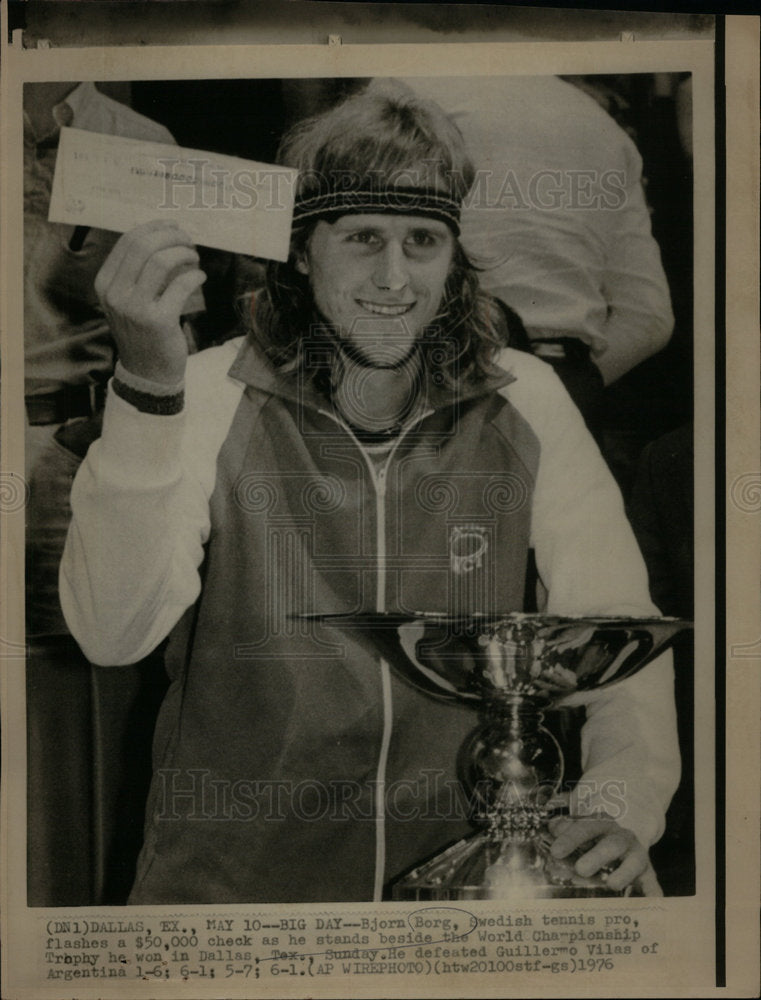 1976 Press Photo Bjorn Borg Tennis World Championship - DFPD23005- Historic Images