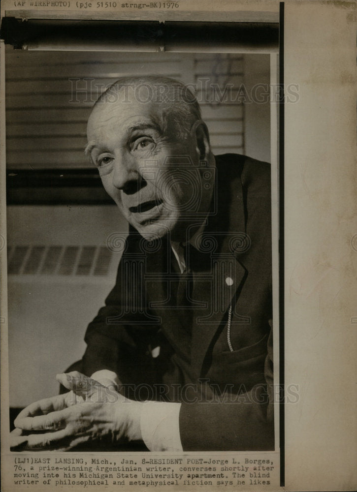 1976 Press Photo Jorge Borgas Prize Winning Writer- Historic Images