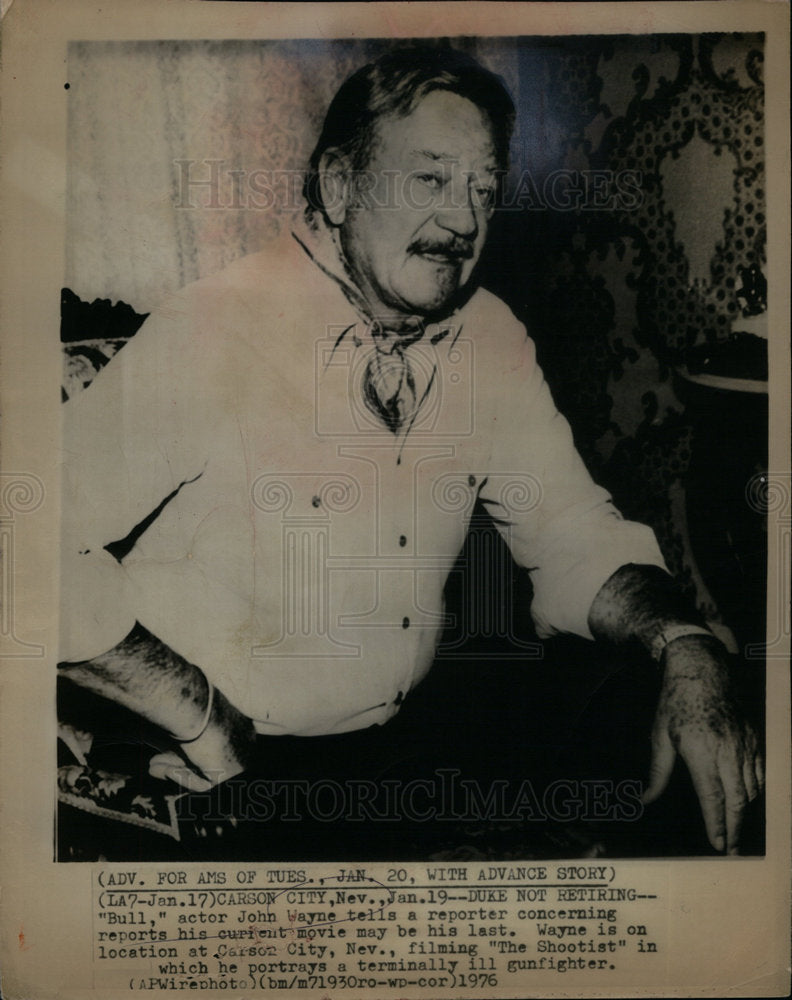 1976 Press Photo John Wayne Actor Career - DFPD23385- Historic Images