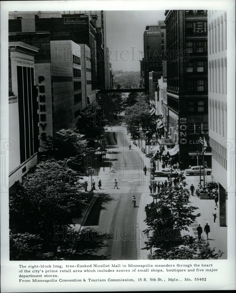 Press Photo Nicollet Mall Minneapolis retail area- Historic Images