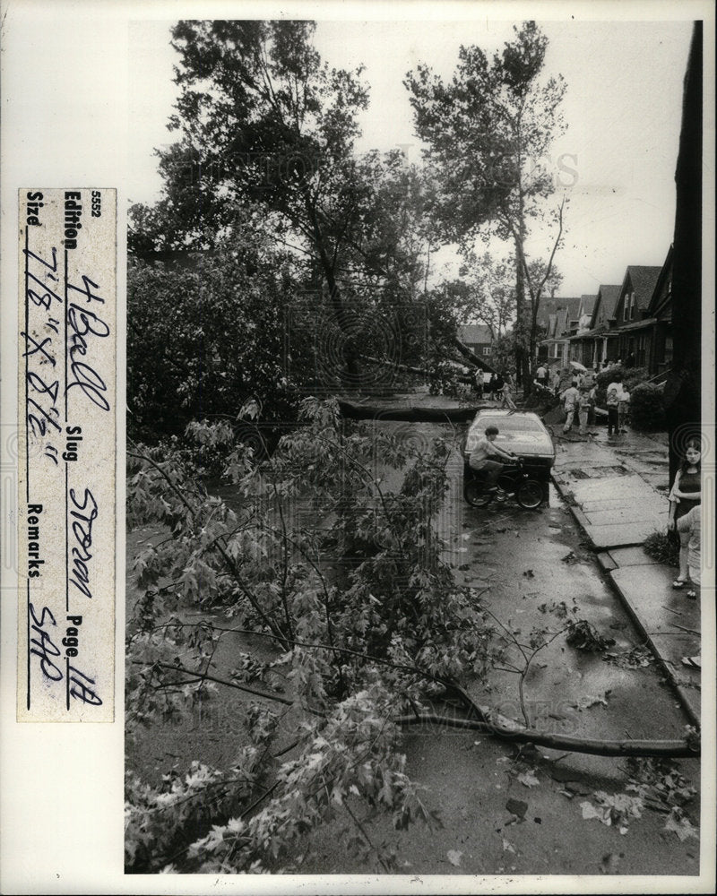 1980 Press Photo Storms Detroit Del Ray South West End - DFPD64267- Historic Images