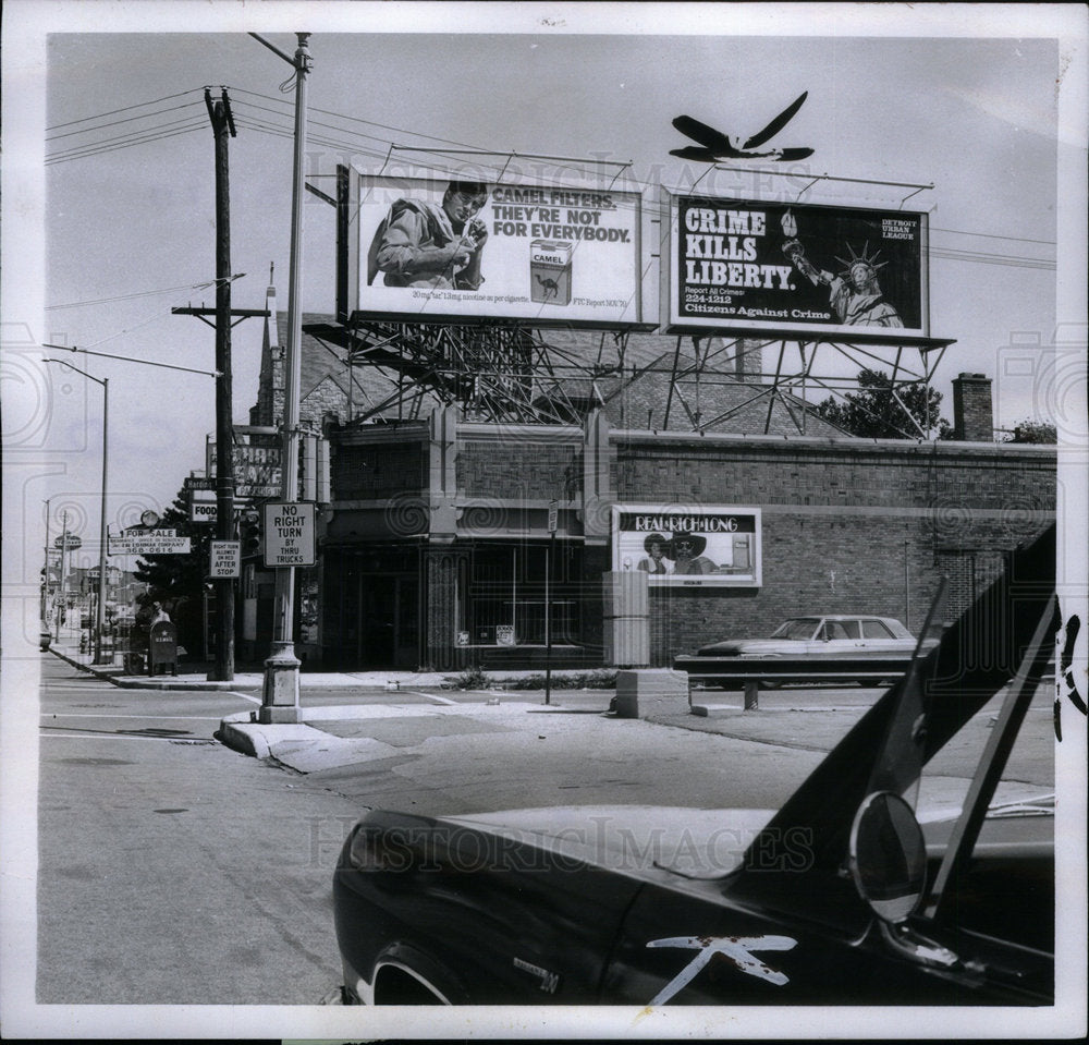 1971 Press Photo Urban League Billboard, streets- Historic Images