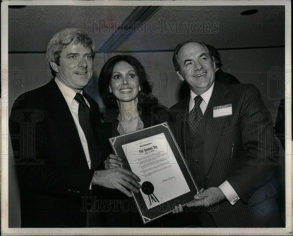 1978 Press Photo Phil Donahue Marlo Thomas Detroit Day - DFPD70717- Historic Images