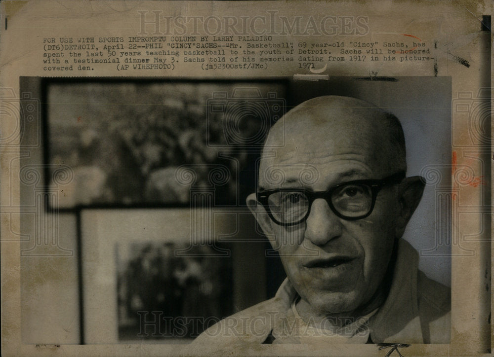 1971 Press Photo Philip Cincy Sachs Mr. Basketball - DFPD71493- Historic Images