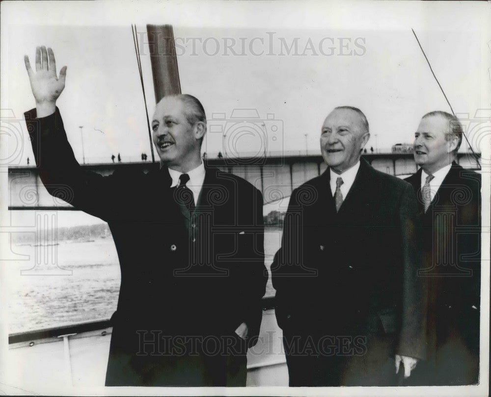 1957 Press Photo Prime Minister Macmillan, Selwyn Lloyd ,Chancellor Adenauer- Historic Images